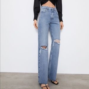 NWT High Rise Wide Length Zara Jeans